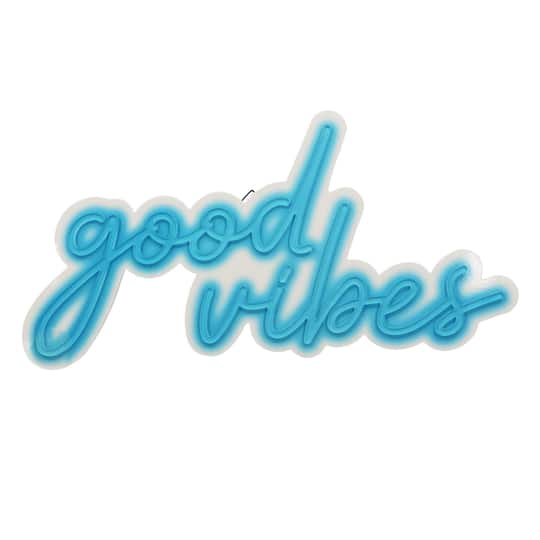 Blue Neon Good Vibes Wall Sign by Ashland&#xAE;